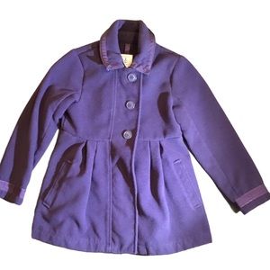 Adorable Lands’ End Kids Purple Pea Coat Size 5/6